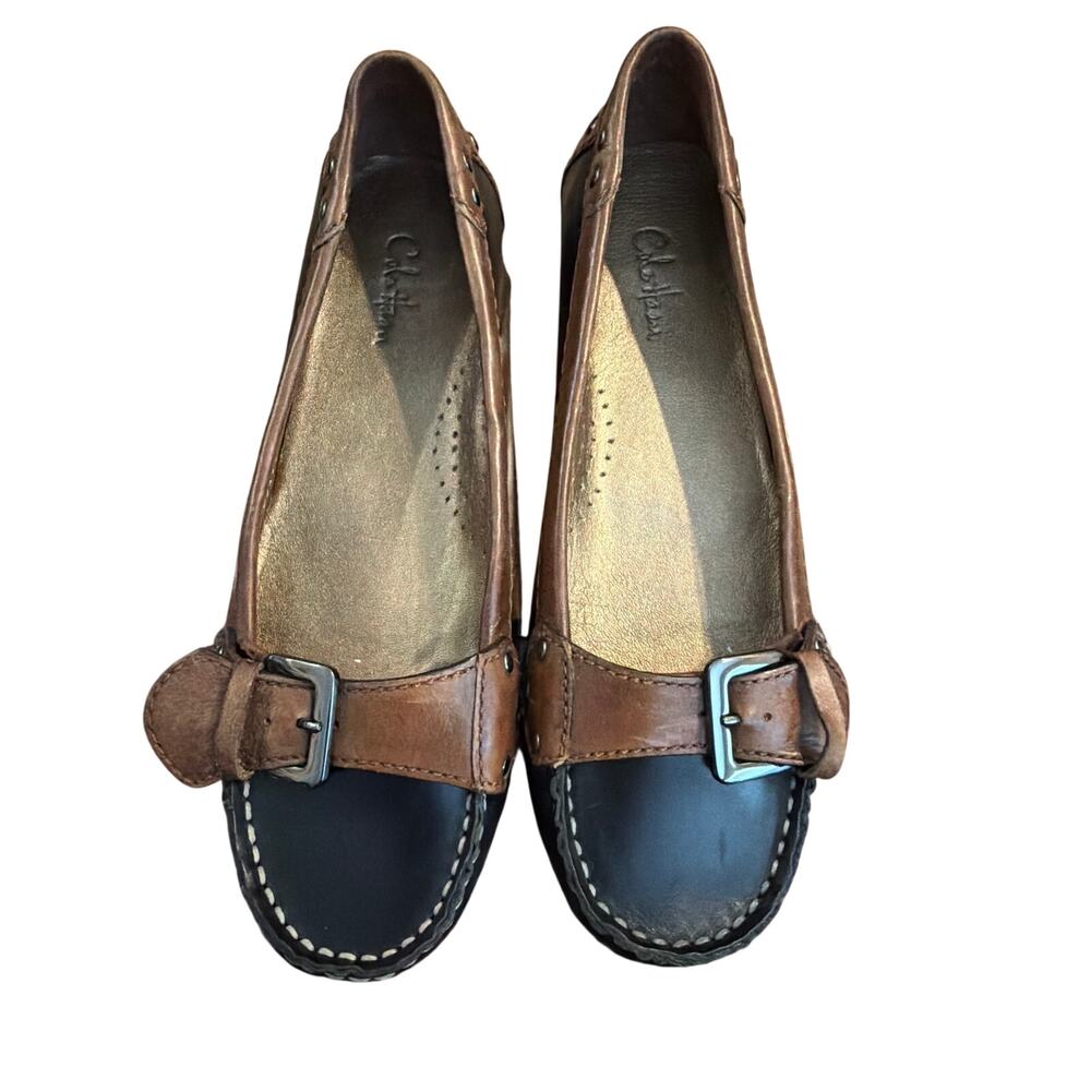⭐️ Women’s Cole Haan Black / Brown Leather Loafers Size 8 Casual Preppy Basic
